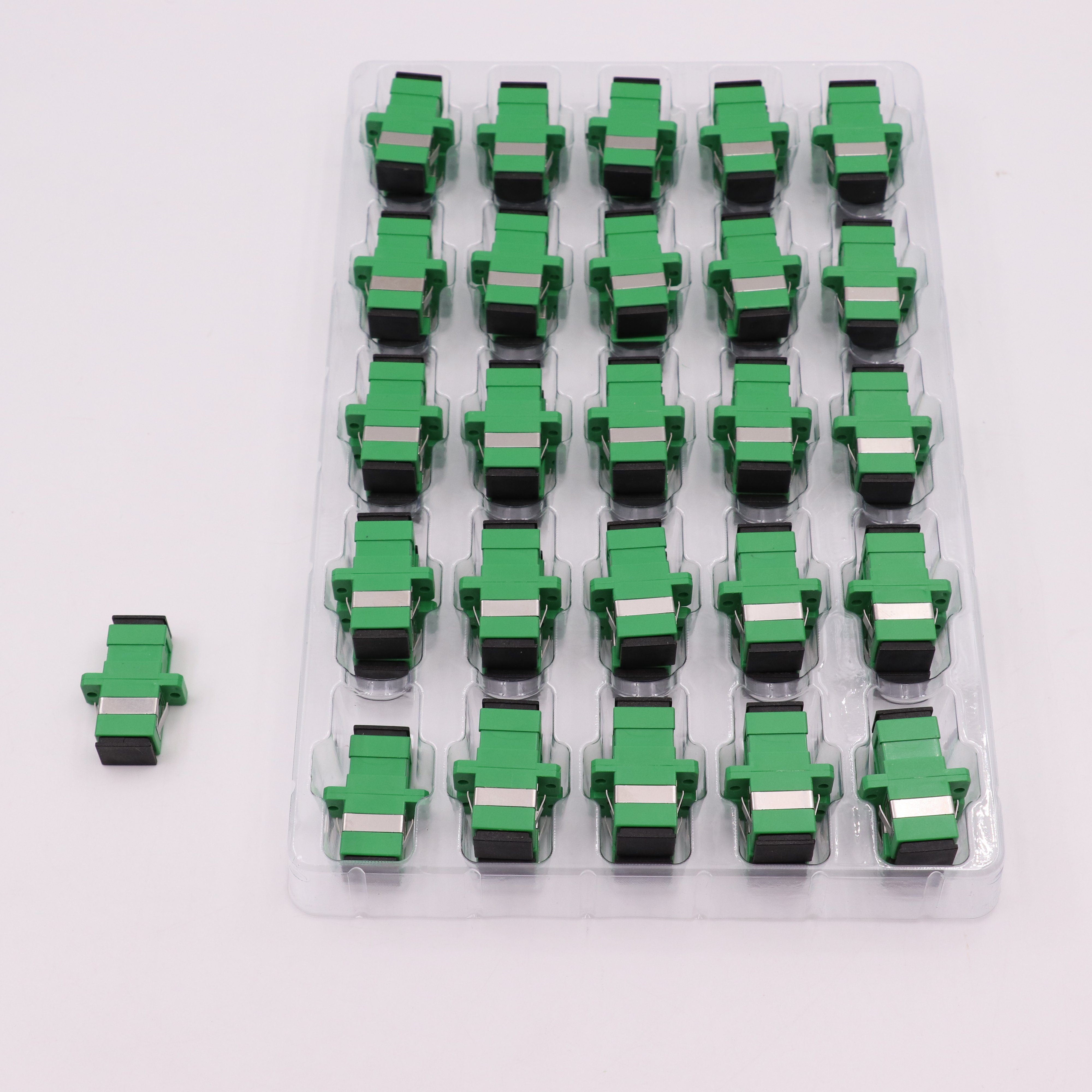 SC/APC Fiber Optic Adapter Green Color Simplex Single Mode Optical Connector